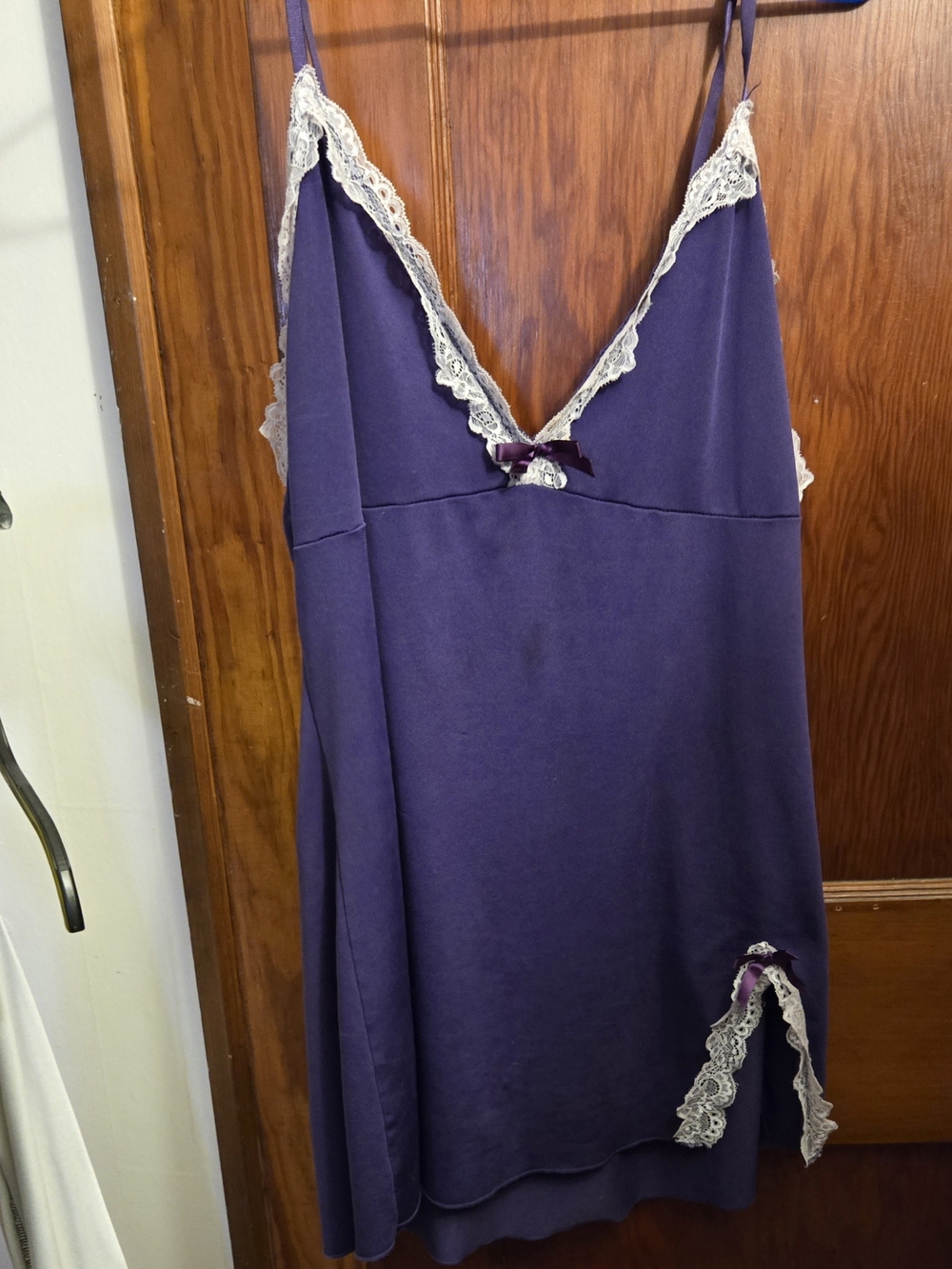 Purple Lace-Trim Chemise Nightdress - Women Intimates & Sleepwear